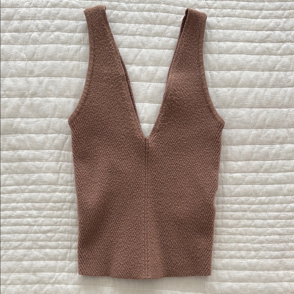 Abercrombie Brown Knit Sleeveless Top